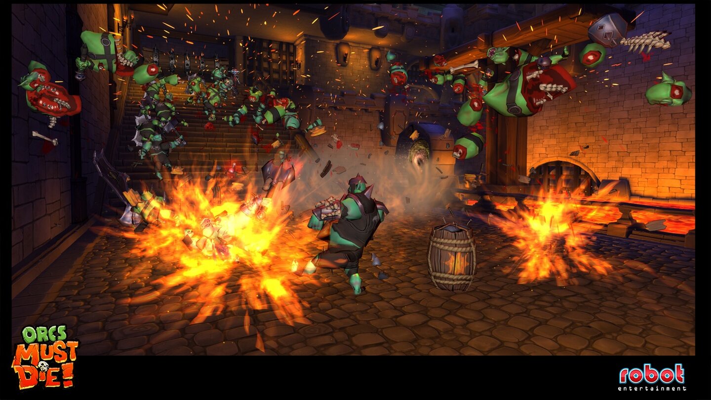 Orcs Must Die!Screenshots zur Falle »Explosions-Fässer« in Orcs Must Die!