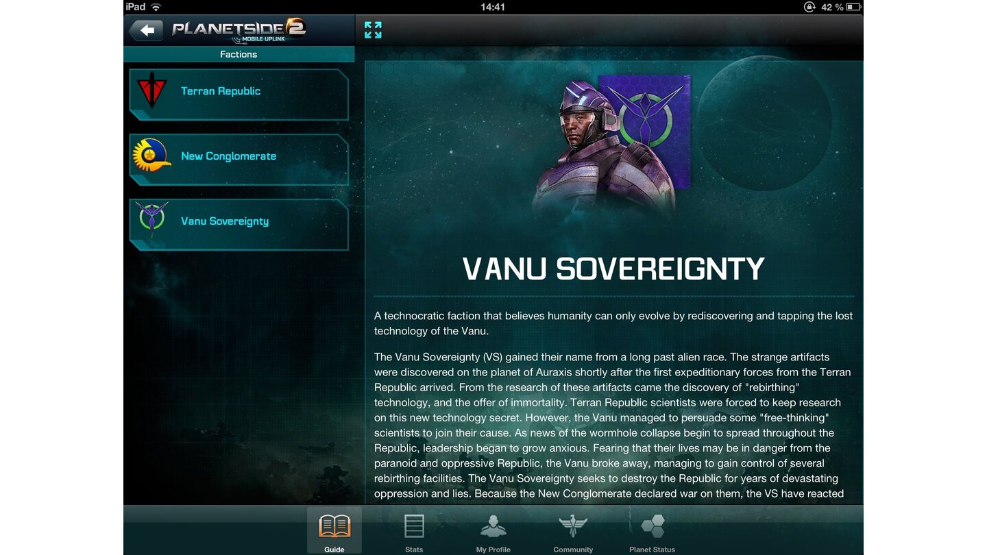 PlanetSide 2 Mobile Uplink App