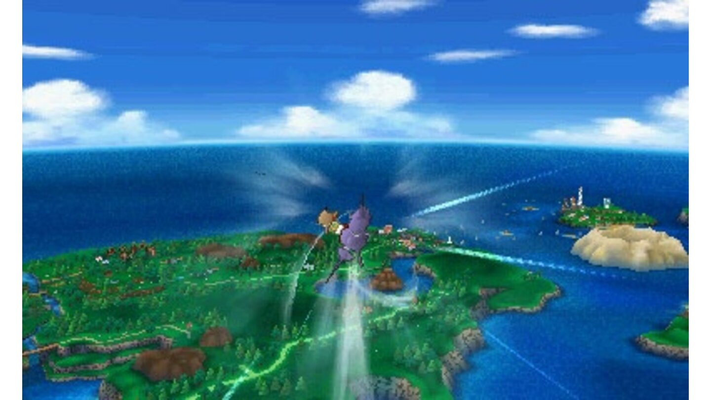 Pokémon: Pokemon Omega Rubin & Alpha SaphirMit der Attacke »Überflieger« können wir die Region zum ersten Mal auch von der Luft aus erkunden.