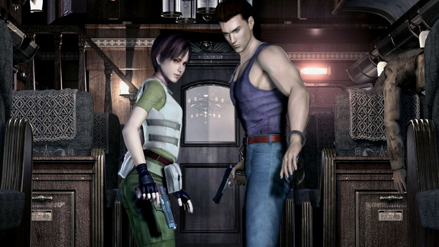 Resident Evil: Zero
Mit Resident Evil: Zero macht der Publisher und Entwickler Capcom einen zeitlichen Sprung vor die Geschichte des ersten Resident Evil und lässt uns die Wahl zwischen den beiden Charakteren Rebecca Chambers und Billy Coen.