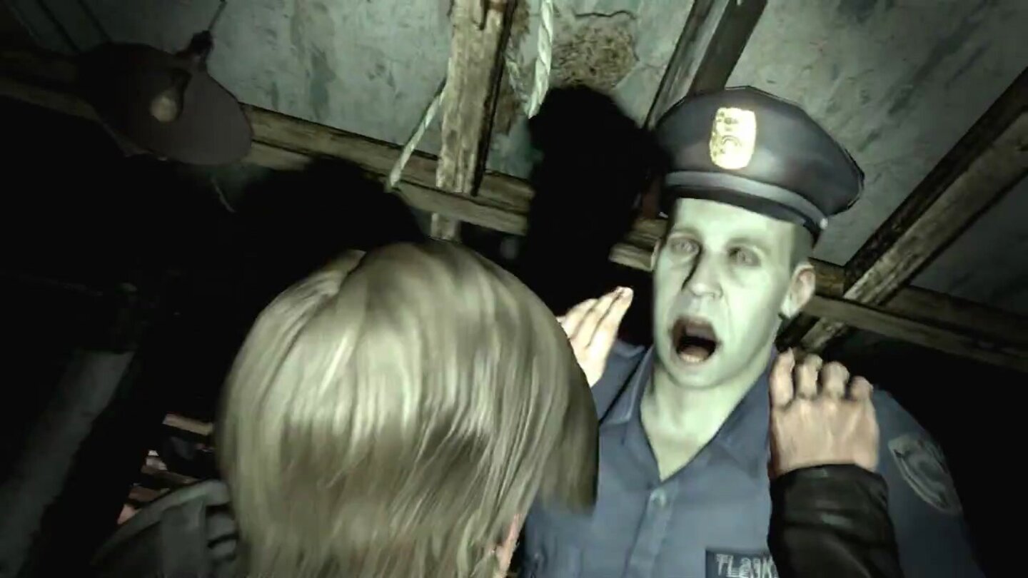 Resident Evil 6 – Trailer-AnalyseWährend die anderen Helden sich mit immer abgedrehteren Monstern herumschlagen müssen, begnügt sich Leon S. Kennedy mit dem guten alten Zombie-Polizisten.