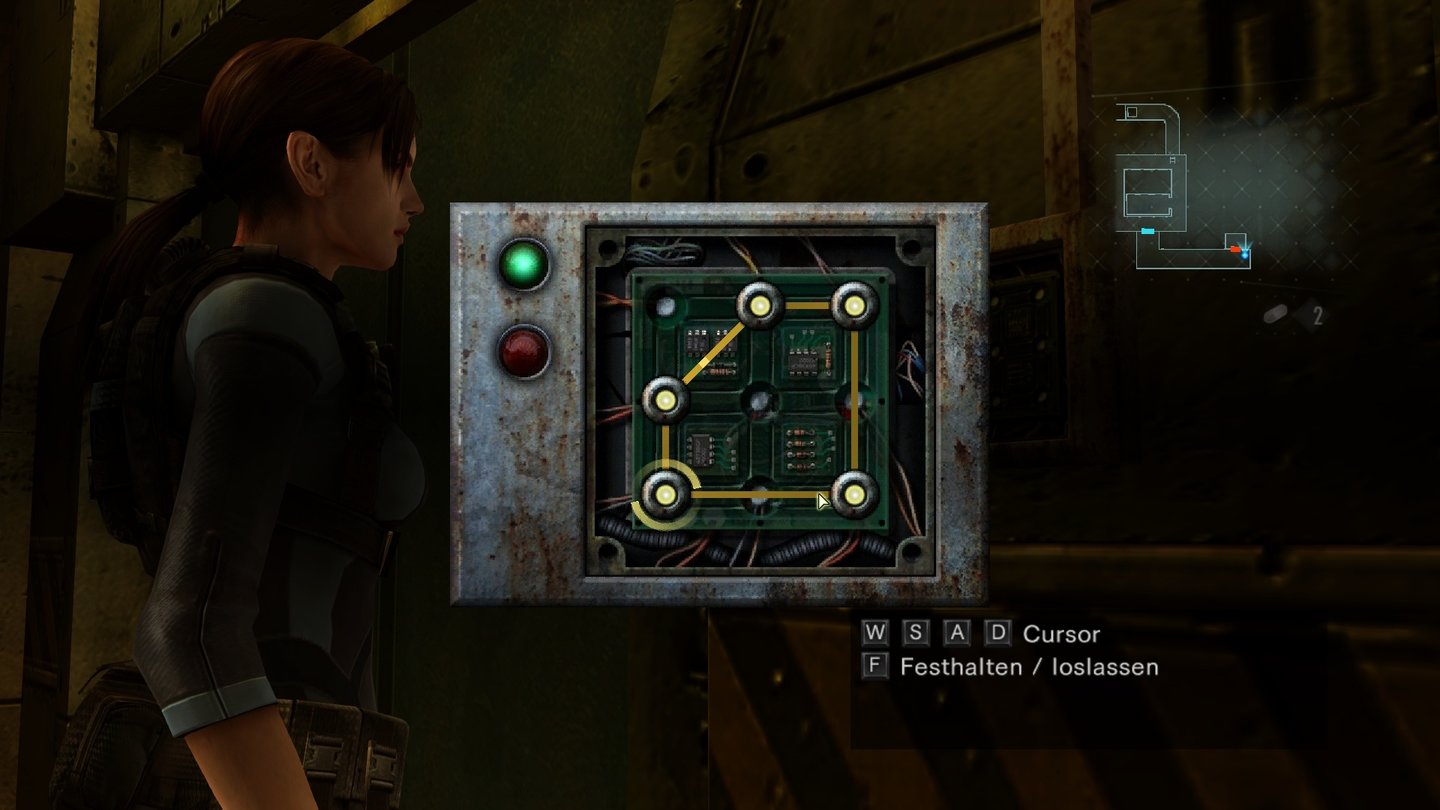 Resident Evil: RevelationsDie Logik-Rätsel lockern das Spielgeschehen auf, fallen aber nicht sonderlich anspruchsvoll aus.