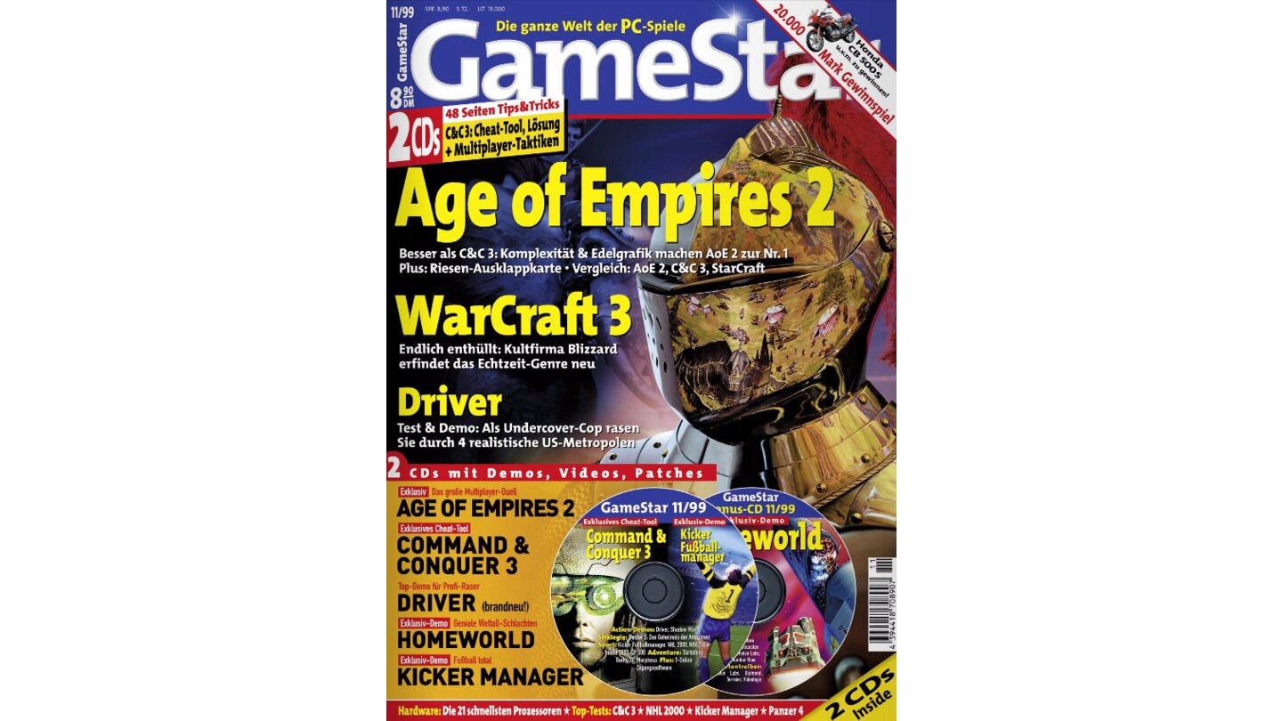 1999: Das Cover zu AoE2 zeigte mit einem schicken Renderhelm klar, welches Szenario Age of Kings haben würde.