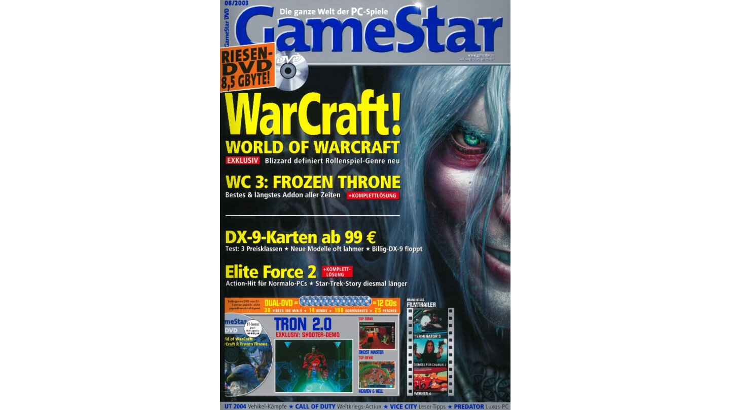 2003: Das bis heute vielleicht beste Addon überhaupt und ein Ausblick auf WoW. Wer außer Arthas könnte das besser bewerben?