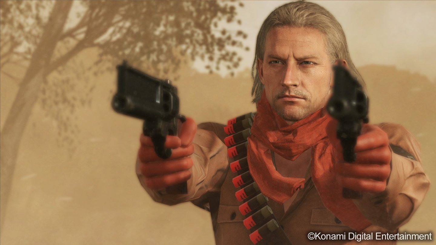 Metal Gear OnlineRevolver Ocelot ist nur im Multiplayer spielbar und kann Kugeln an Wänden abprallen lassen.