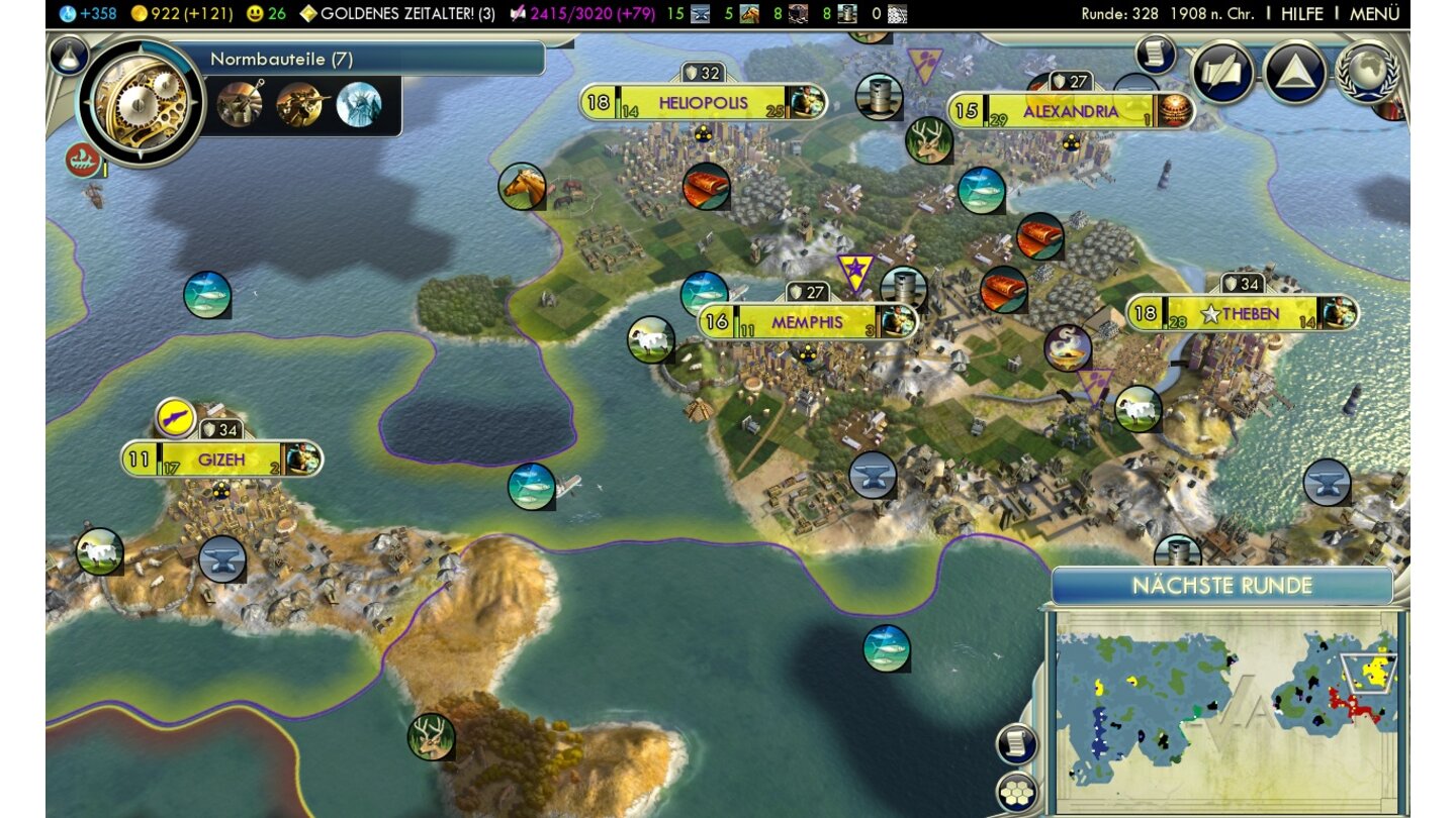 Sid Meier's Civilization 5Rohstoffvorkommen sind extrem wichtig für Wohlstand und Zufriedenheit.