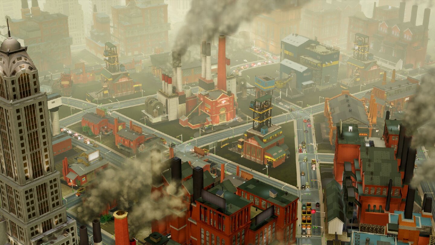 SimCityLuftverschmutzung senkt die Gesundheit der Einwohner – und so auch die Steuereinnahmen.