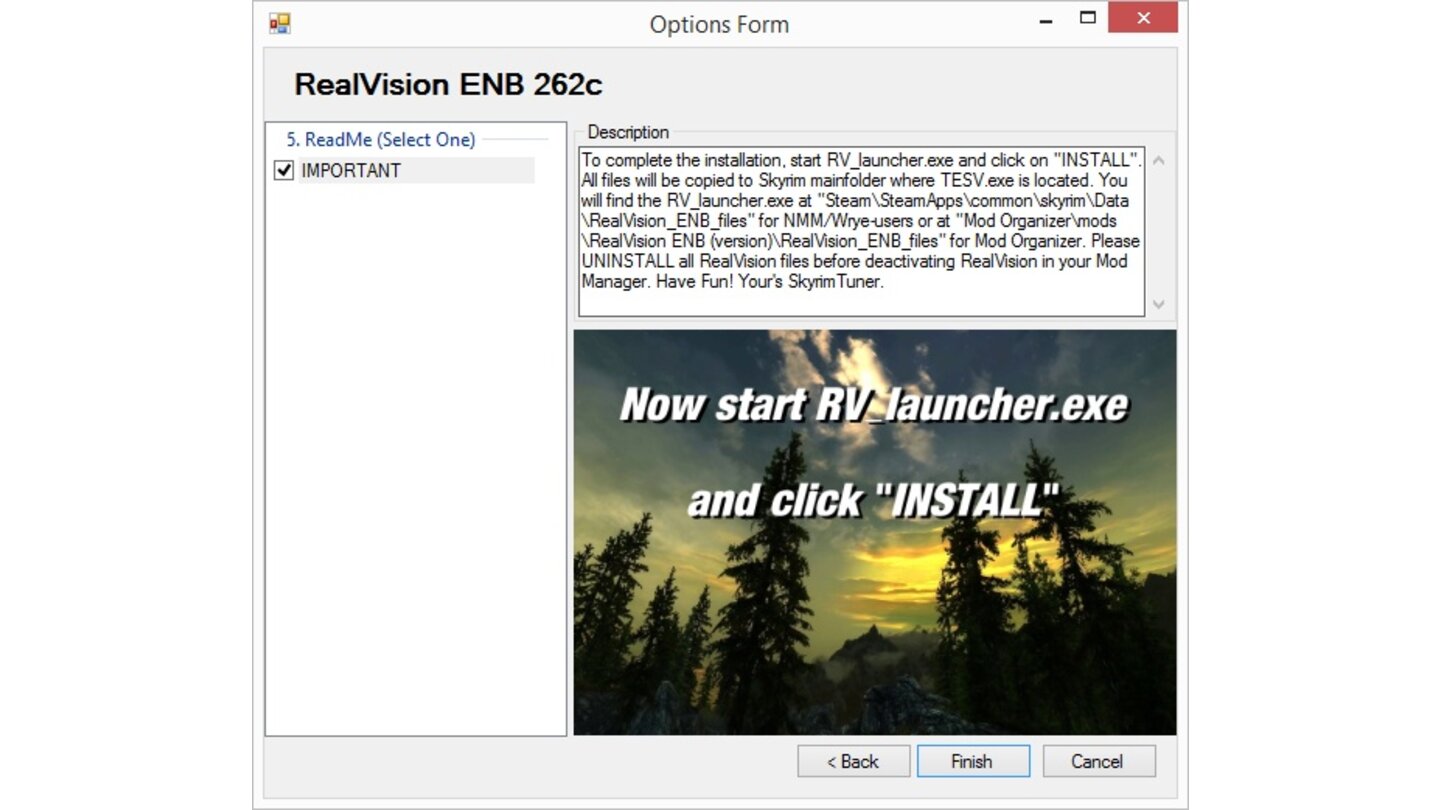 Skyrim Mod Anleitung - Schritt 28Hier nur noch auf bestätigen klicken. Die Installation von RealVision ENB ist damit noch nicht abgeschlossen.