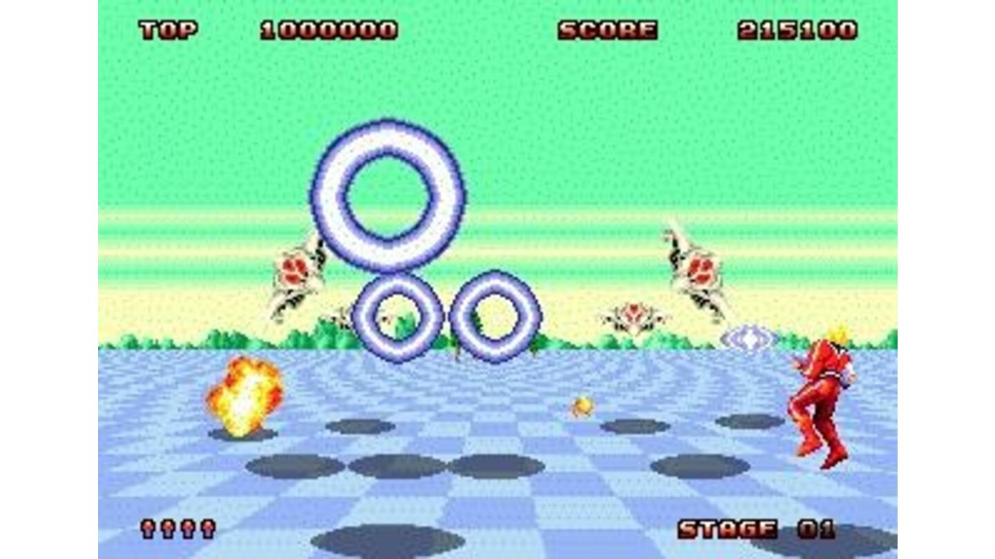 the game plays out pretty much the same way as the original Space Harrier
