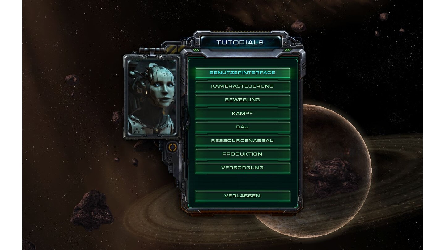1: In Starcraft 2 erlernen Sie die grundlegenden Steuerungselemente in einem interaktiven Tutorial.