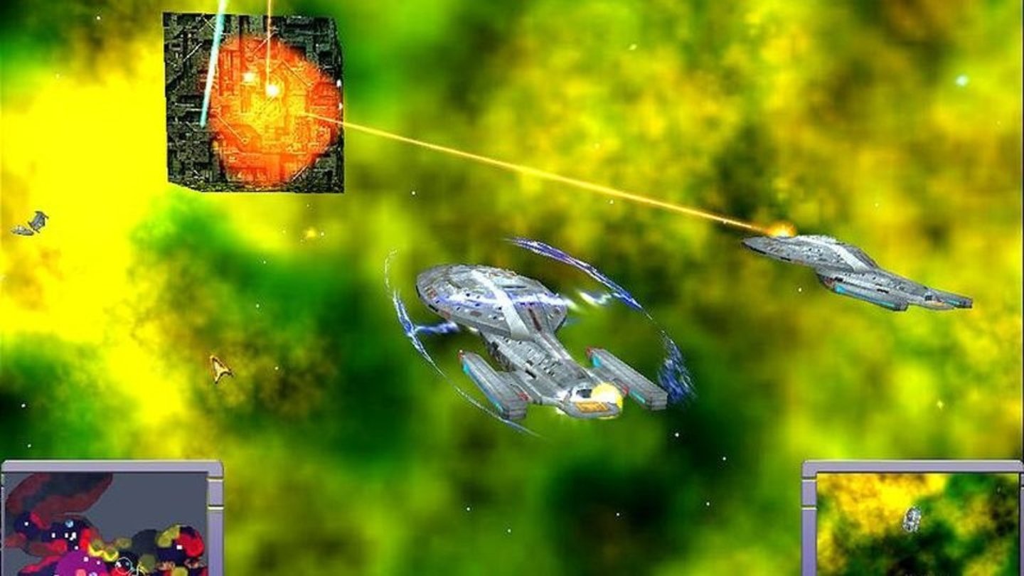 Star Trek: Armada 2Schon das erste Star Trek: Armada war im Jahr 2000 ein Achtungs-Erfolg für Activision. Als Kommandant über die Föderation, Klingonen, Romulaner oder Borg baute man Raumbasen und Flotten und schickte sie im spielerisch zweidimensionalen Raum seinen Feinden entgegen. Der Nachfolger änderte am eigentlichen Spielprinzip zwar wenig, baute die Grundidee aber sinnvoll aus und gilt deshalb heute als eines der besten Star-Trek-Strategiespiele.