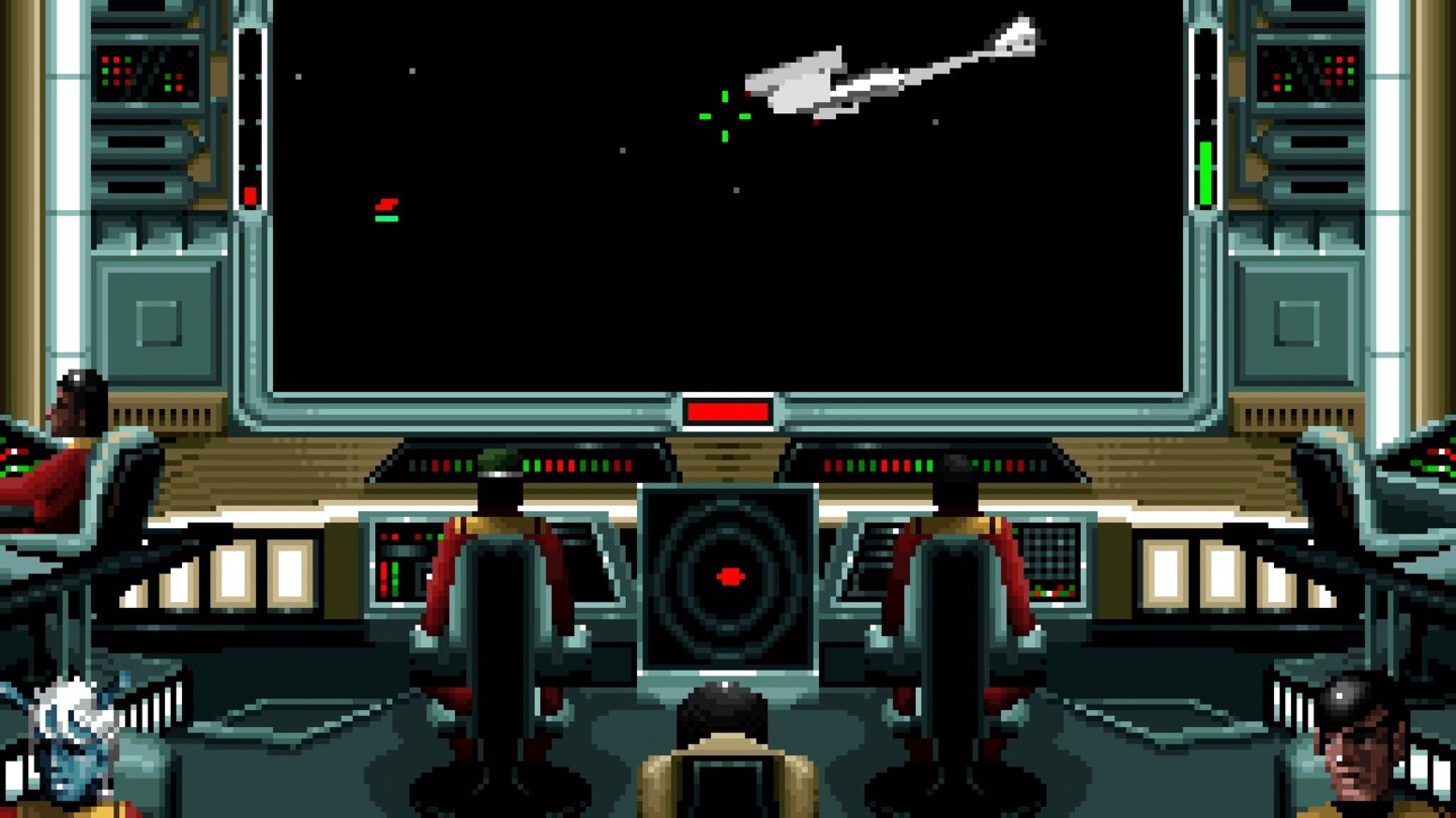 Star Trek: Starfleet Academy, Konsole (1995)Bereits zwei Jahre vor der PC-Version gibt’s diesen »Starship Bridge Simulator« für Super Nintendo und Sega 32X, ein grafisch und spielerisch durchwachsener Wing Commander-Verschnitt.