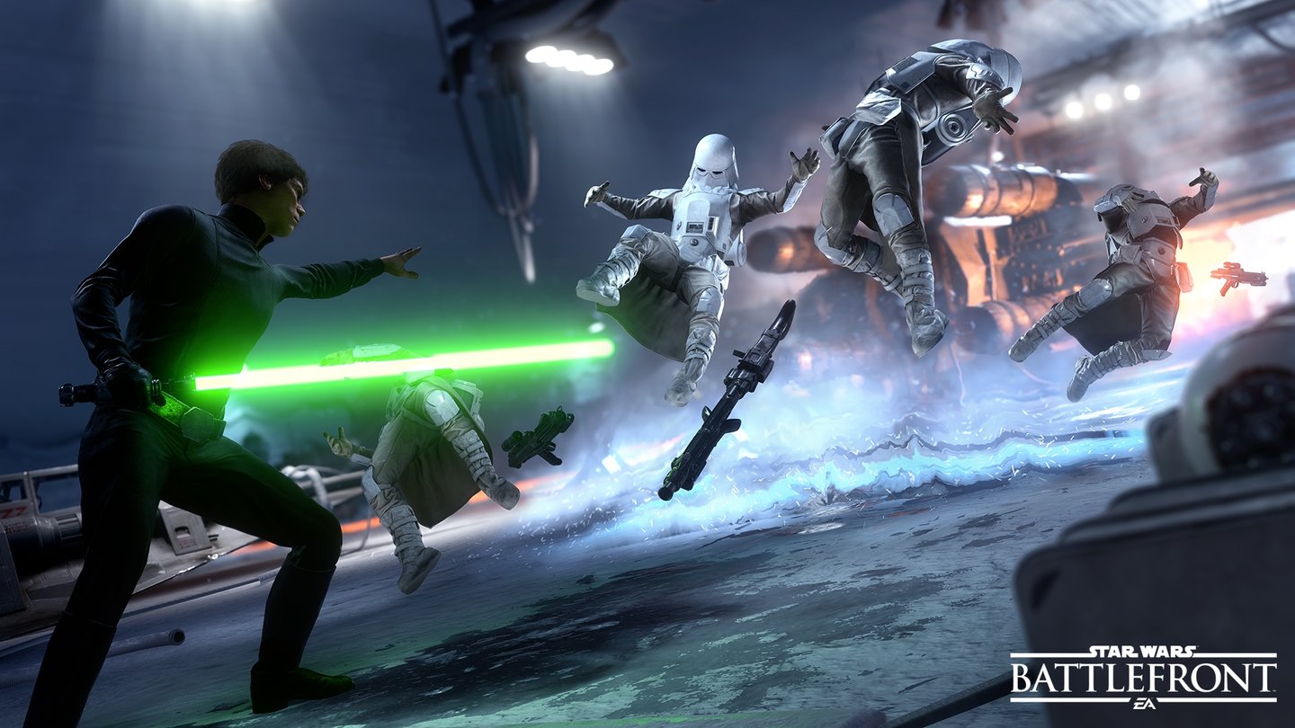 Star Wars: BattlefrontWährend der Schlacht von Hoth setzt Rebellen-Held Luke Skywalker seine Machtfähigkeiten ein.