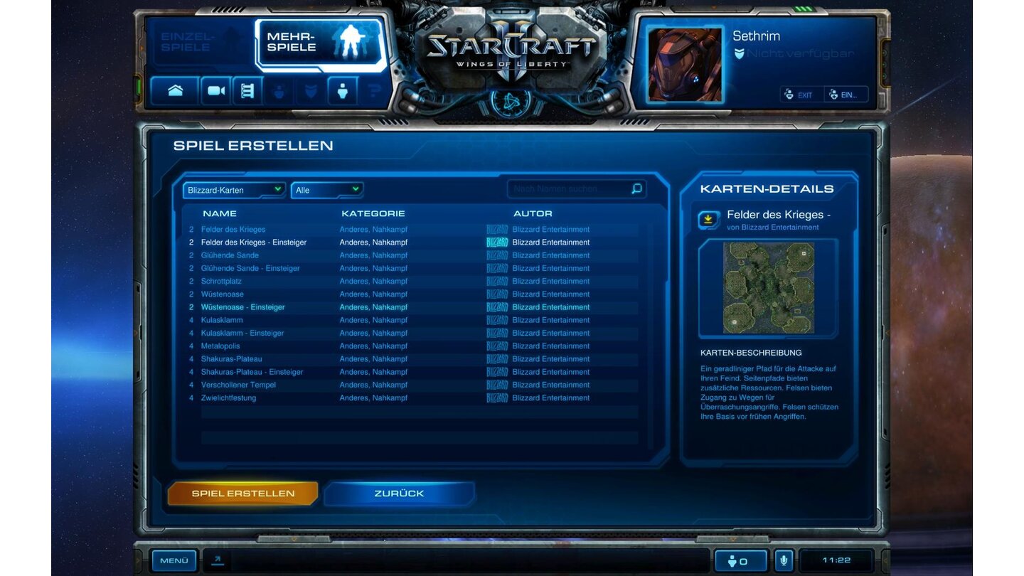 StarCraft 2 - Beta-ScreenshotsIn der Beta sind bereits zahlreiche Mehrspieler-Karten für 1vs1 und 2vs2 enthalten.