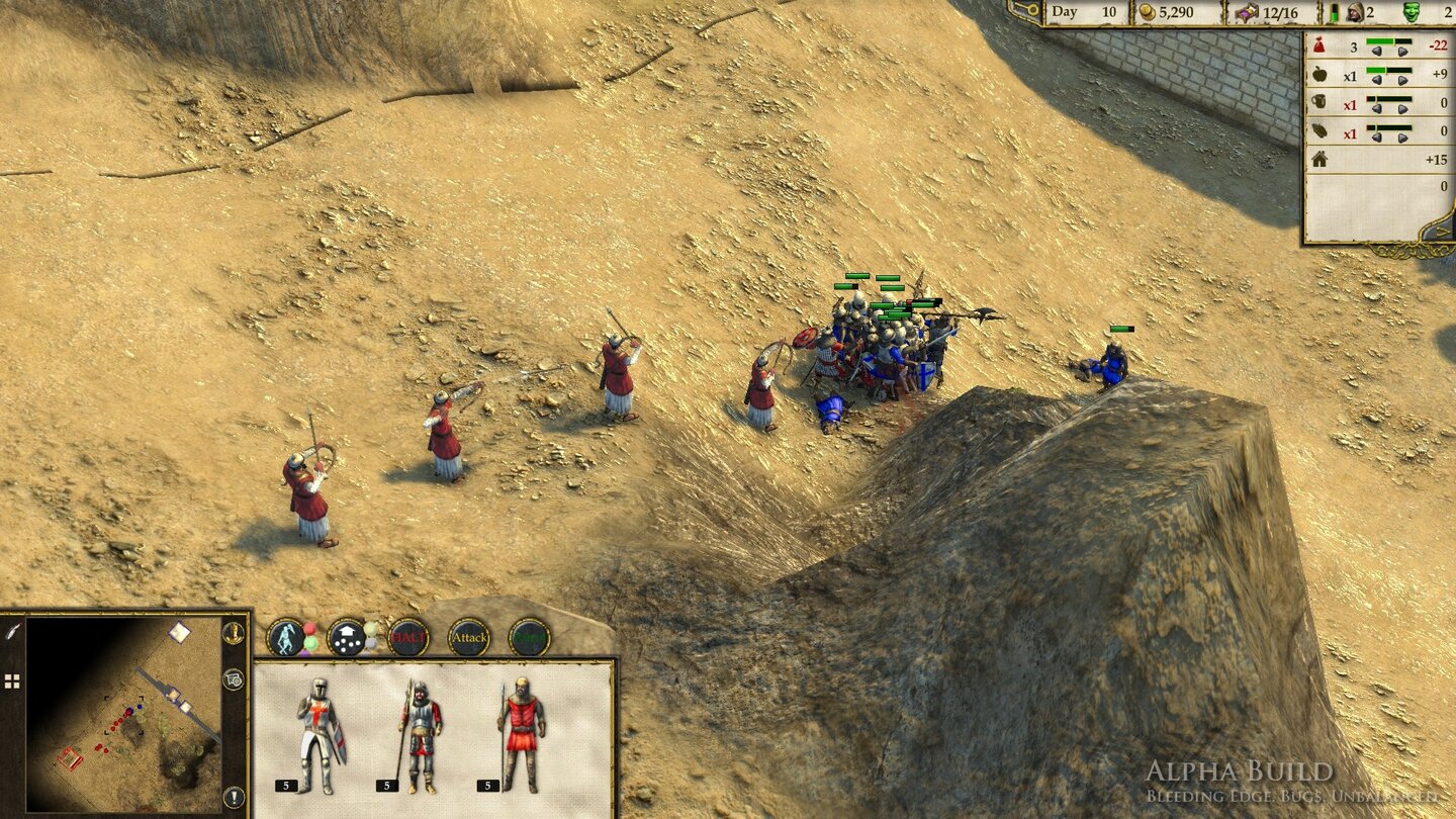 Stronghold Crusader 2
Nach wie vor gibt es keine Einheitenkollisionen, Nahkämpfe führen wie in jedem Stronghold zu einem Einheiten-Blob.