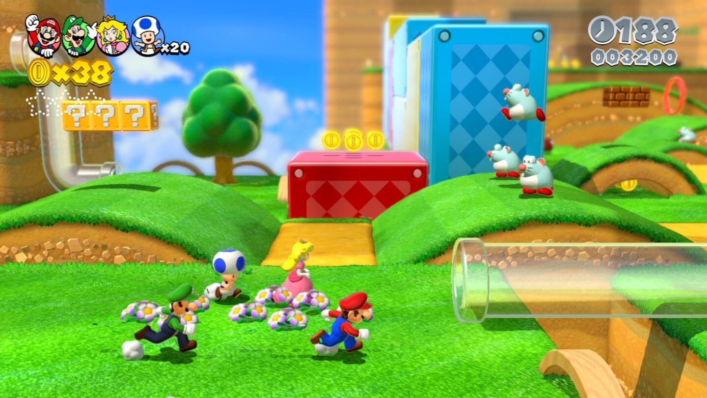 Super Mario 3D WorldDie Welt von Super Mario 3D World besticht durch knackscharfe und kunterbunte Grafik.