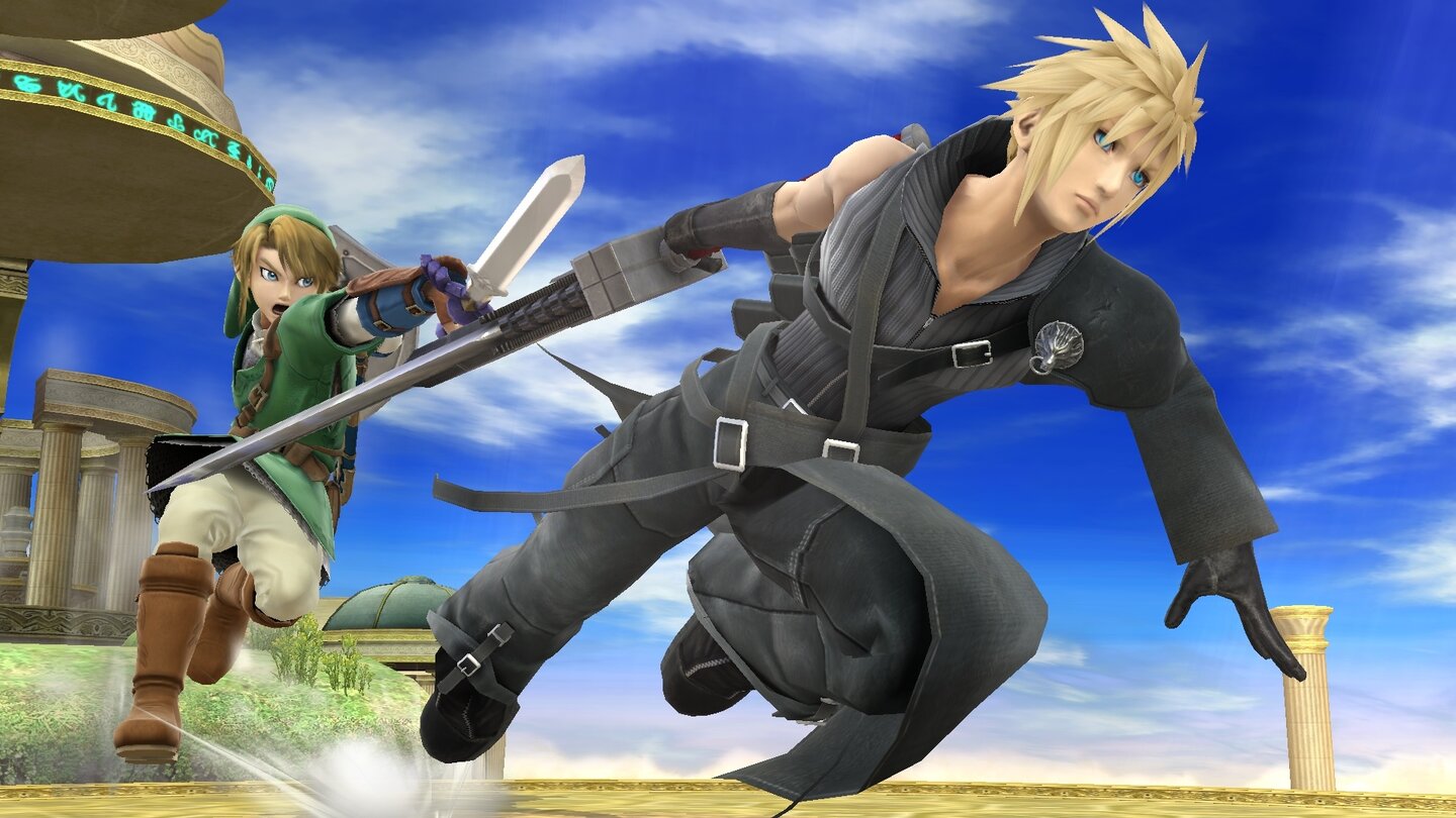 Super Smash Bros. mit Cloud Stife aus Final Fantasy 7