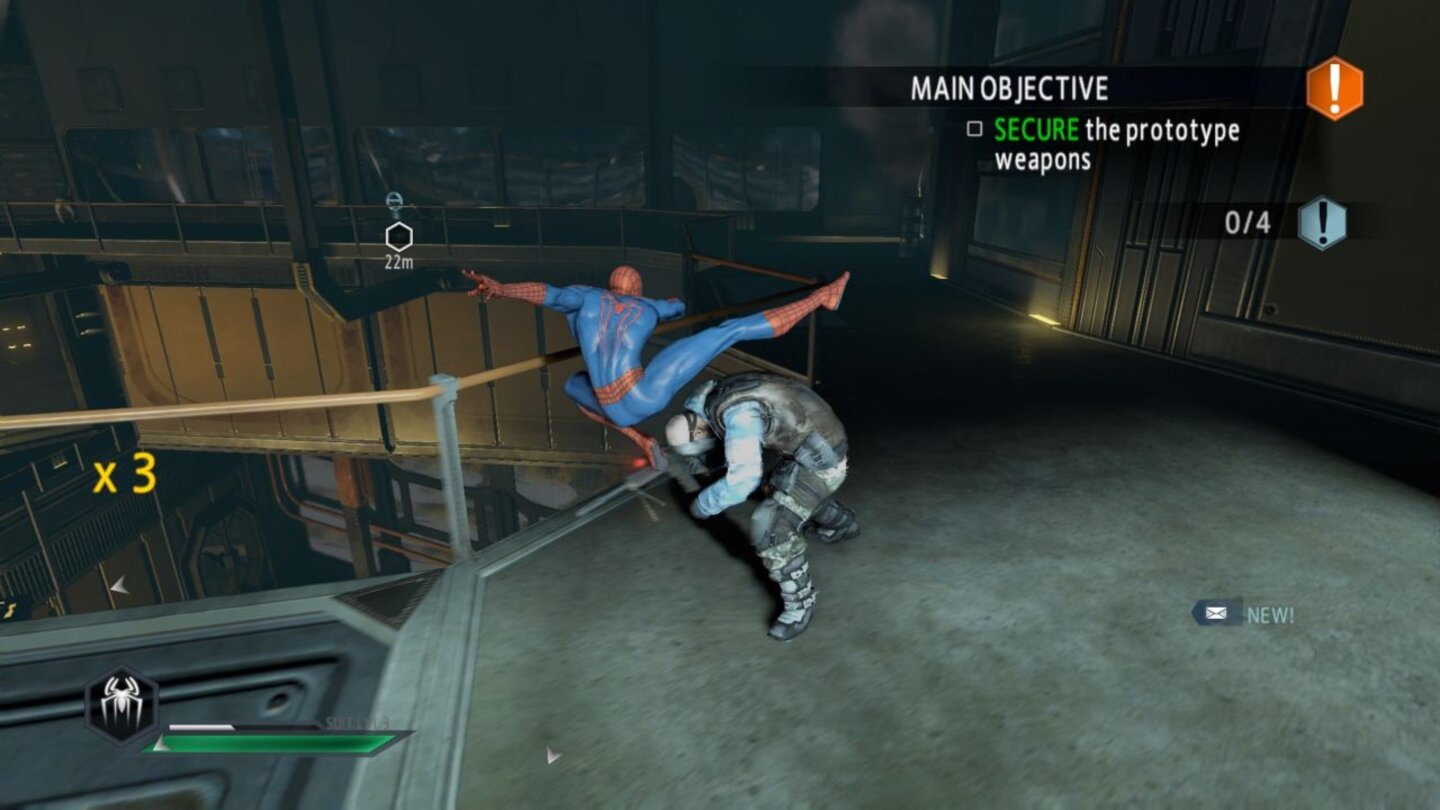 The Amazing Spider-Man 2Das Freeflow-Kampfsystem hat ebenso wie das der Arkham-Reihe einen Kombo-Zähler.