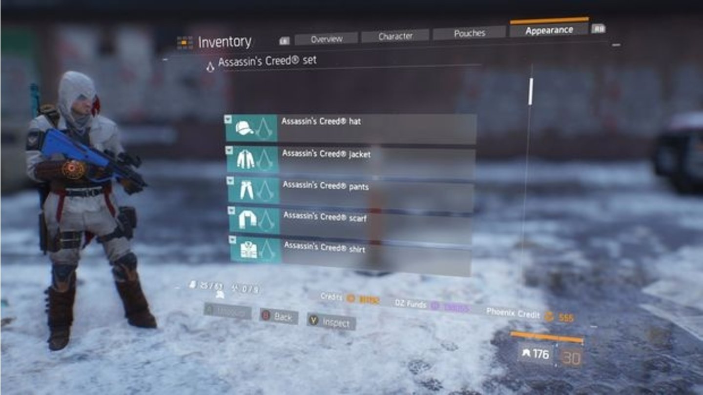 The DivisionScreenshots von angeblichen Verkleidungen aus Ubisoft-Spielen wie Assassin's Creed, Splinter Cell und Watch Dogs.