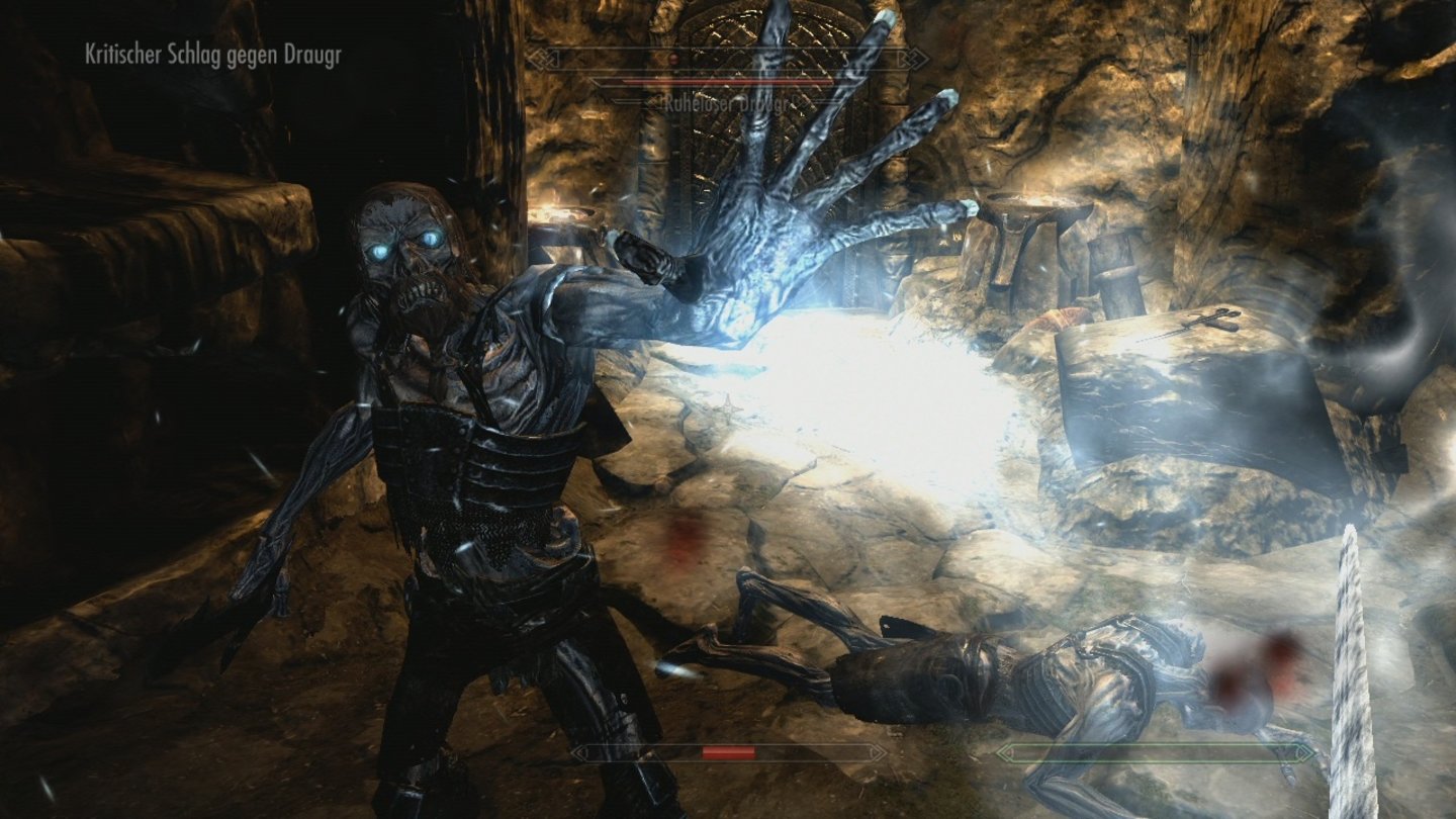 The Elder Scrolls 5: Skyrim (Xbox 360)Untote Draugr-Krieger begegnen uns in Himmelsrand immer wieder.