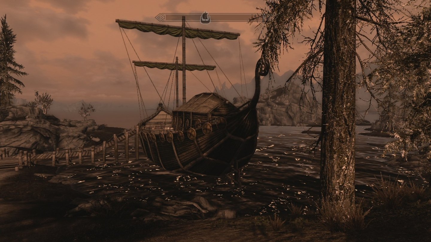 The Elder Scrolls 5: Skyrim (Xbox 360)Mit diesem Schiff können wir nicht reisen.
