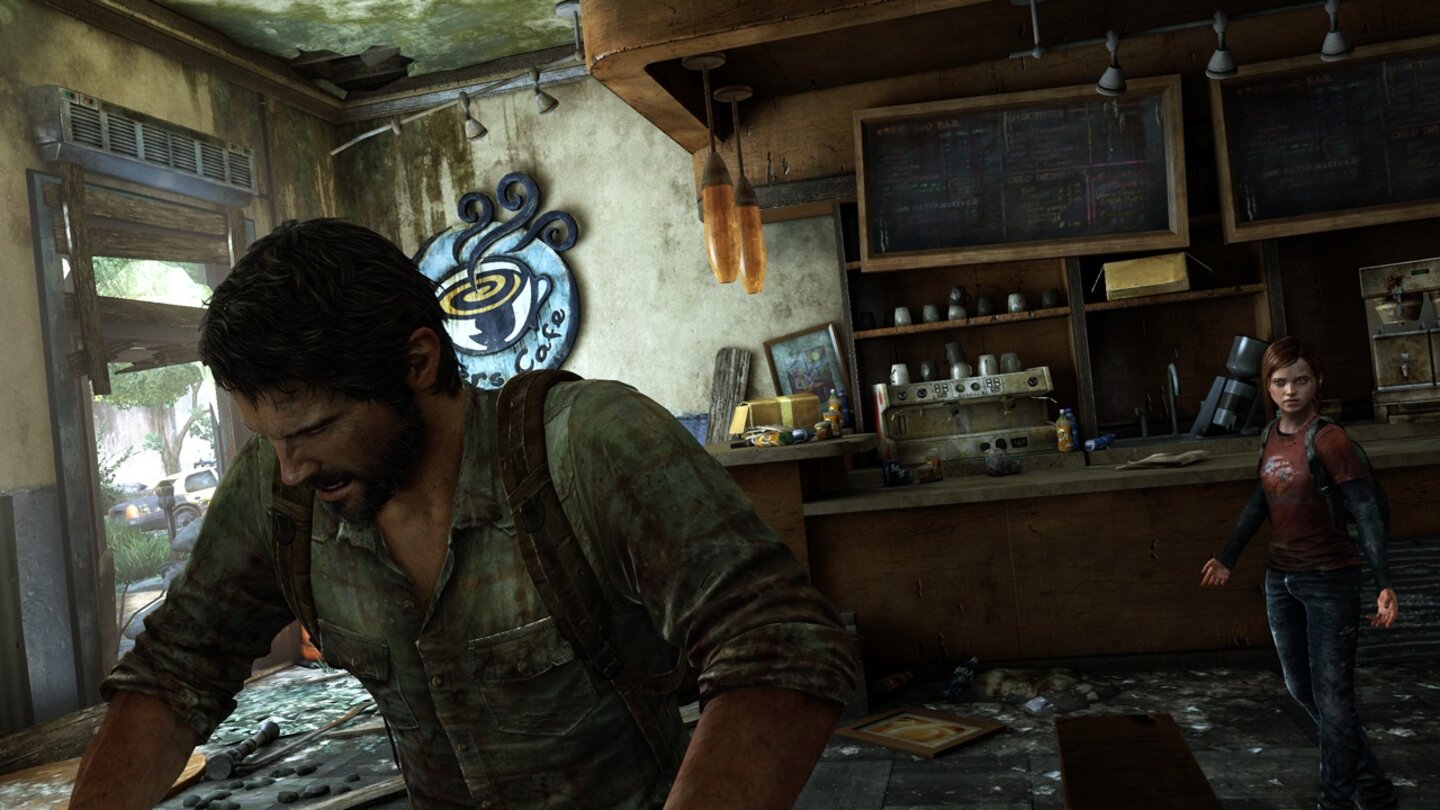 The Last of UsWährend der Spieler die Rolle des Raubeins Joel übernimmt, wird seine jugendliche Begleiterin Ellie von der KI gesteuert.
