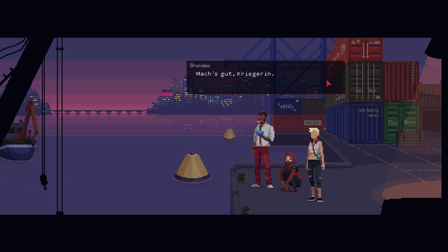 Trotz Pixel-Look glänzt The Red Strings Club mit vielseitigem Charakterdesign und detaillierten Umgebungen.