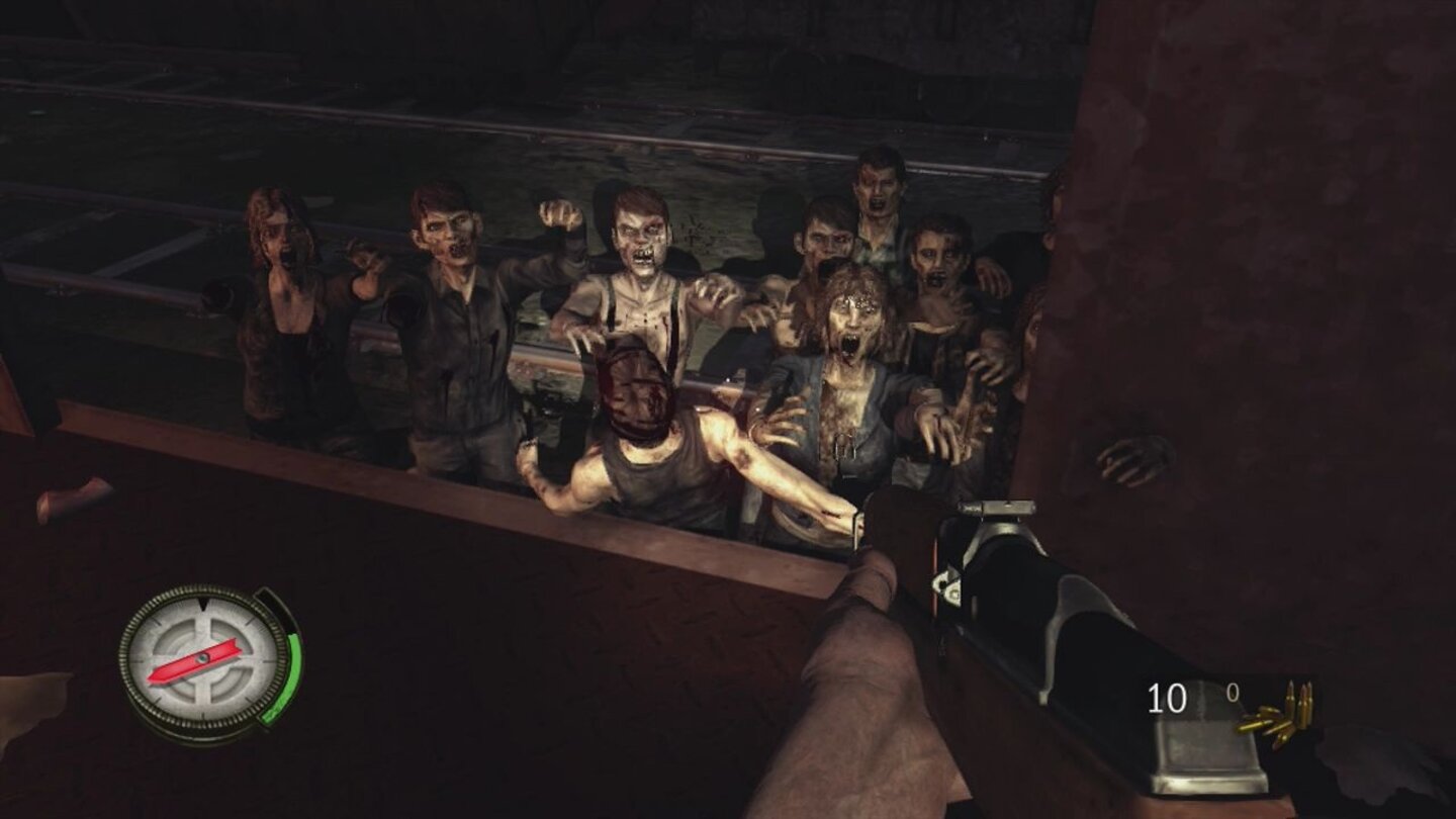 The Walking Dead: Survival InstinctZum Glück können die Gegner nicht klettern, sonst hätten wir in dieser Szene wohl ein Problem.