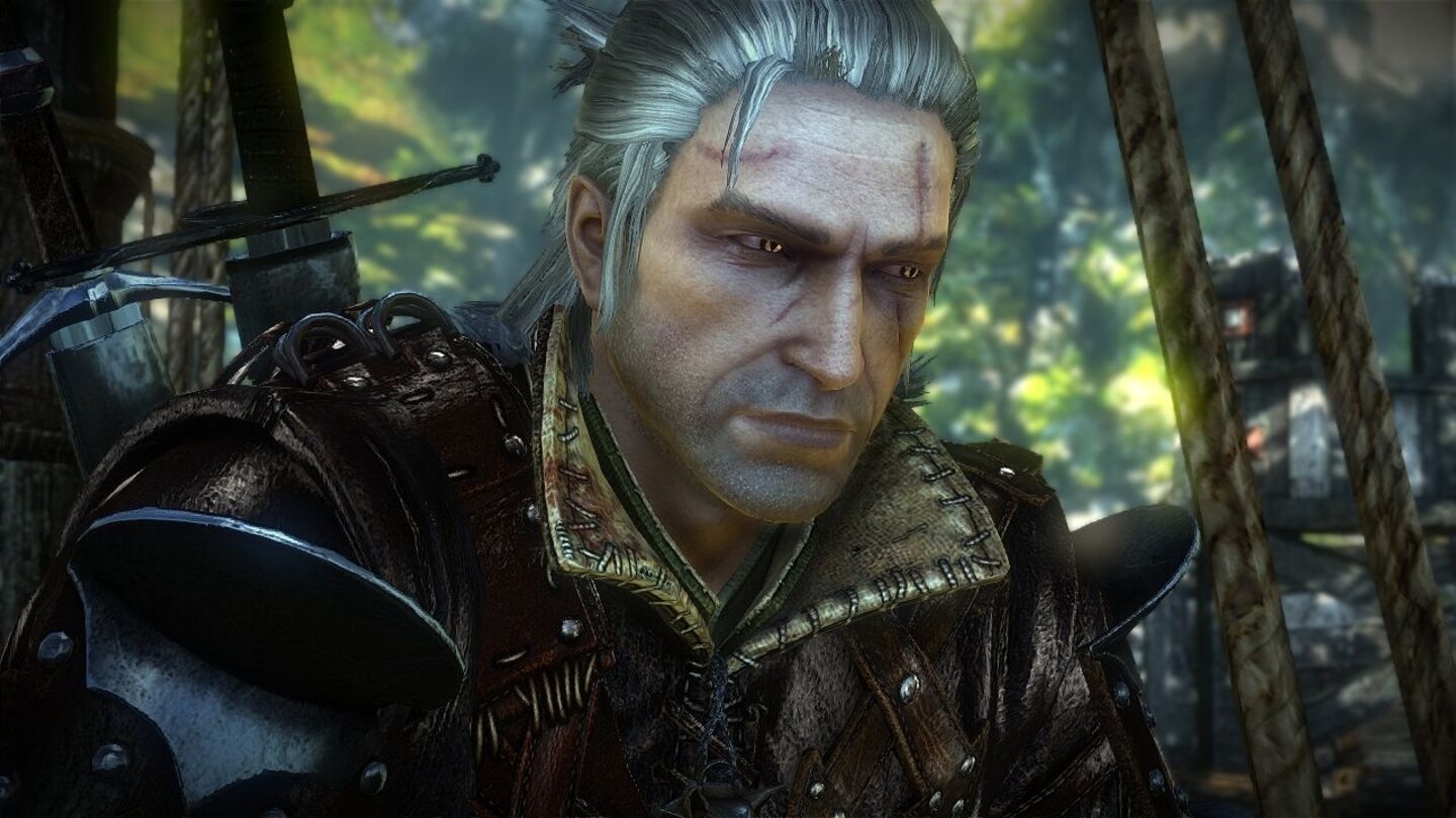 Geralt von RivaDer Held ist ein Hexer, ein mutierter Schwertschwinger mit übernatürlichen Fähigkeiten. Seine Aufgabe bestünde eigentlich darin, Monster zu jagen. Allerdings wird Geralt immer wieder in politische Ränkespiele verstrickt.