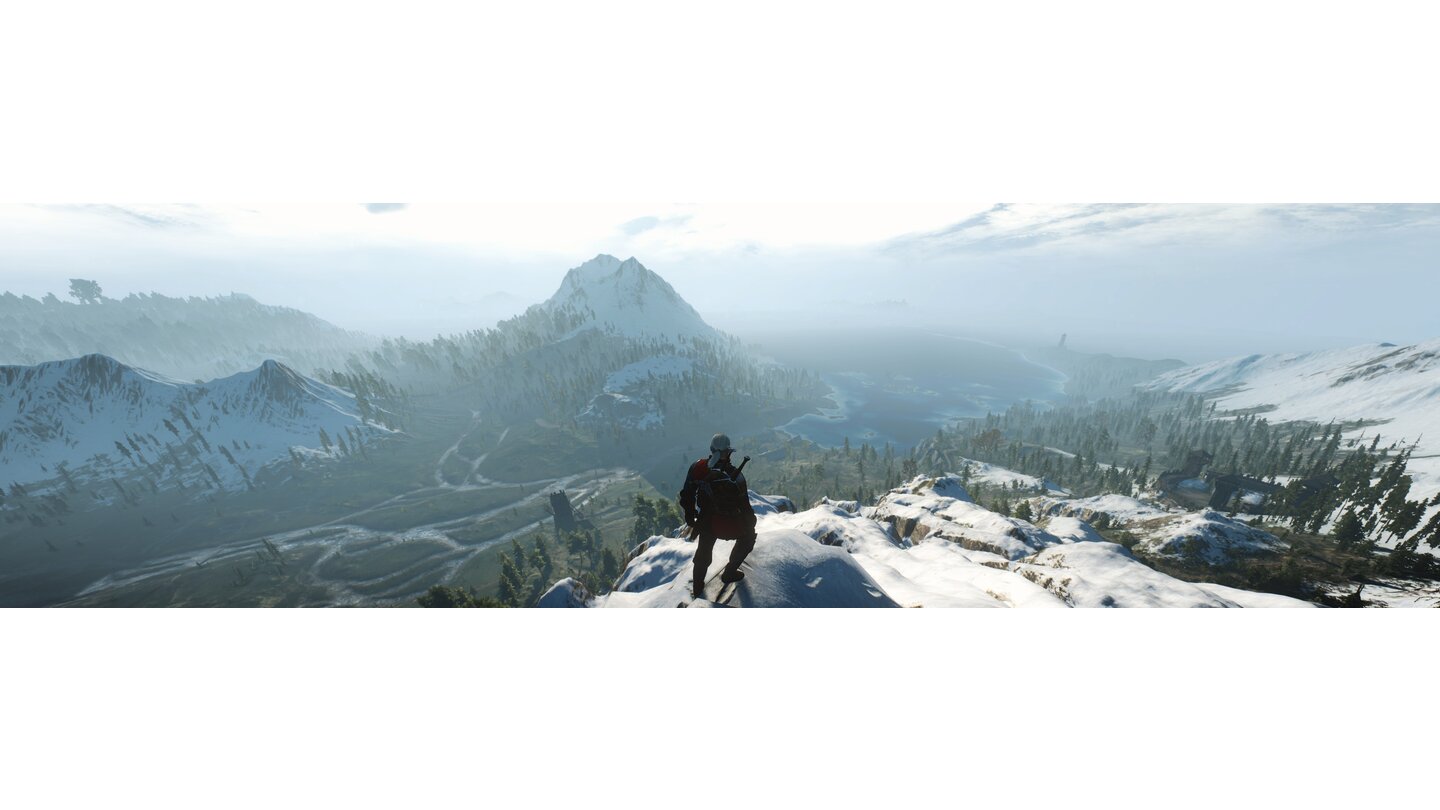 The Witcher 3: Wild Hunt (PC)Auf den Skellige-Inseln haben wir einen Gipfel erklommen und genießen die Aussicht.