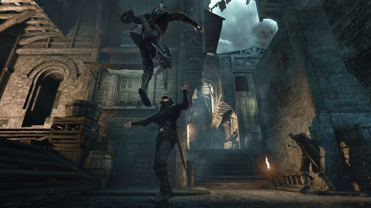 ThiefDie ersten drei Thief-Spiele konfrontieren Garrett mit Untoten und mystische Kreaturen. Das Comeback beschränkt sich bisher auf menschliche Gegner.