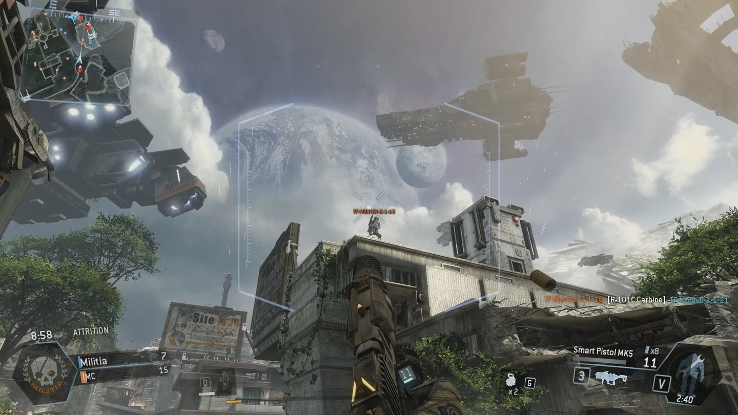 TitanfallDas Ausnutzen der Vertikale ist in Titanfall immens wichtig - das hilft diesem Kollegen aber auch nicht mehr.