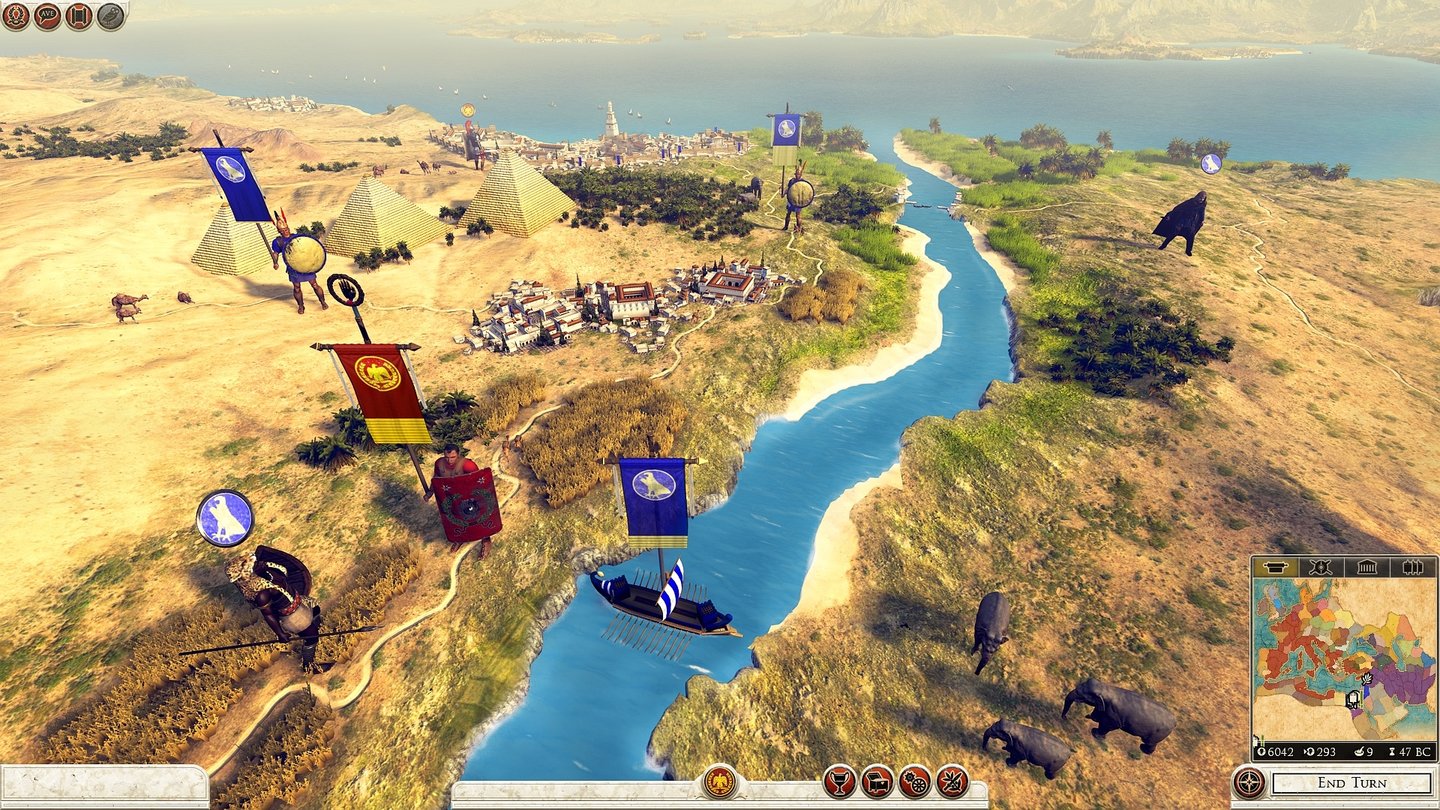 Total War: Rome 2Schiffe können nun große Flüsse wie den Nil befahren und Truppen ins Landesinnere befördern.