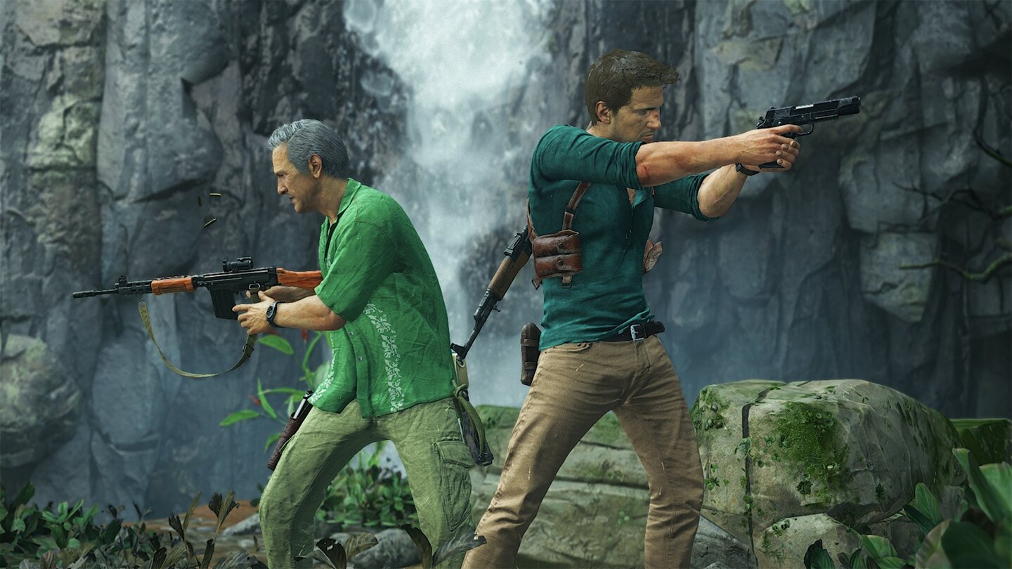 Uncharted 4: A Thief's End - Multiplayer-ScreenshotsNate und Sully halten auch im Multiplayer-Modus zusammen.