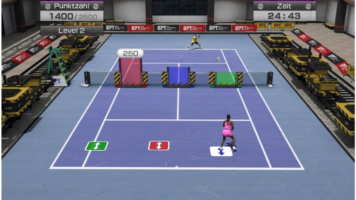 Virtua Tennis 4: World Tour EditionMinispiel-Wahnsinn: Venus Williams spielt gegen die KI und die Wände gleichzeitig.