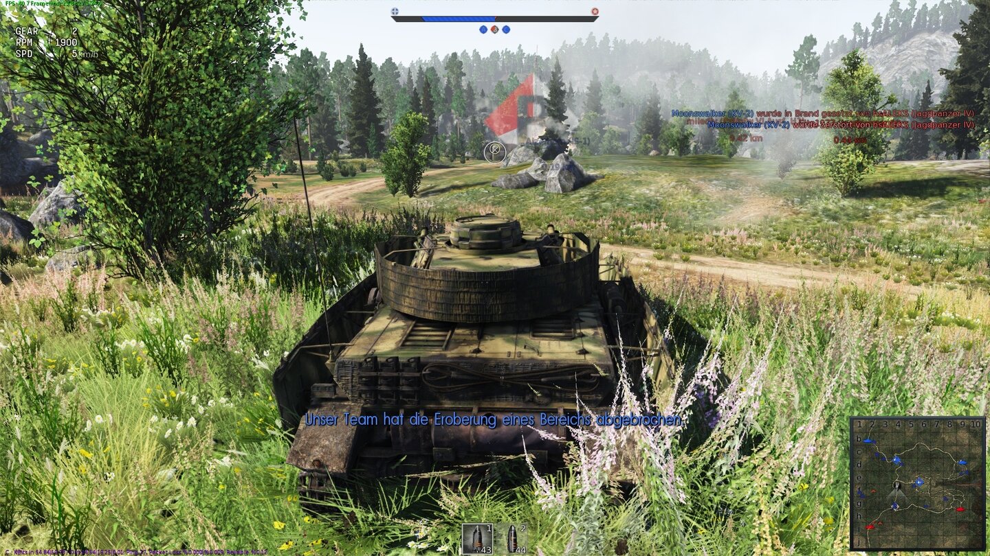 War Thunder: Ground ForcesMit dem schnellen Panzer III versuchen wir einen Siegespunkt zu erobern.