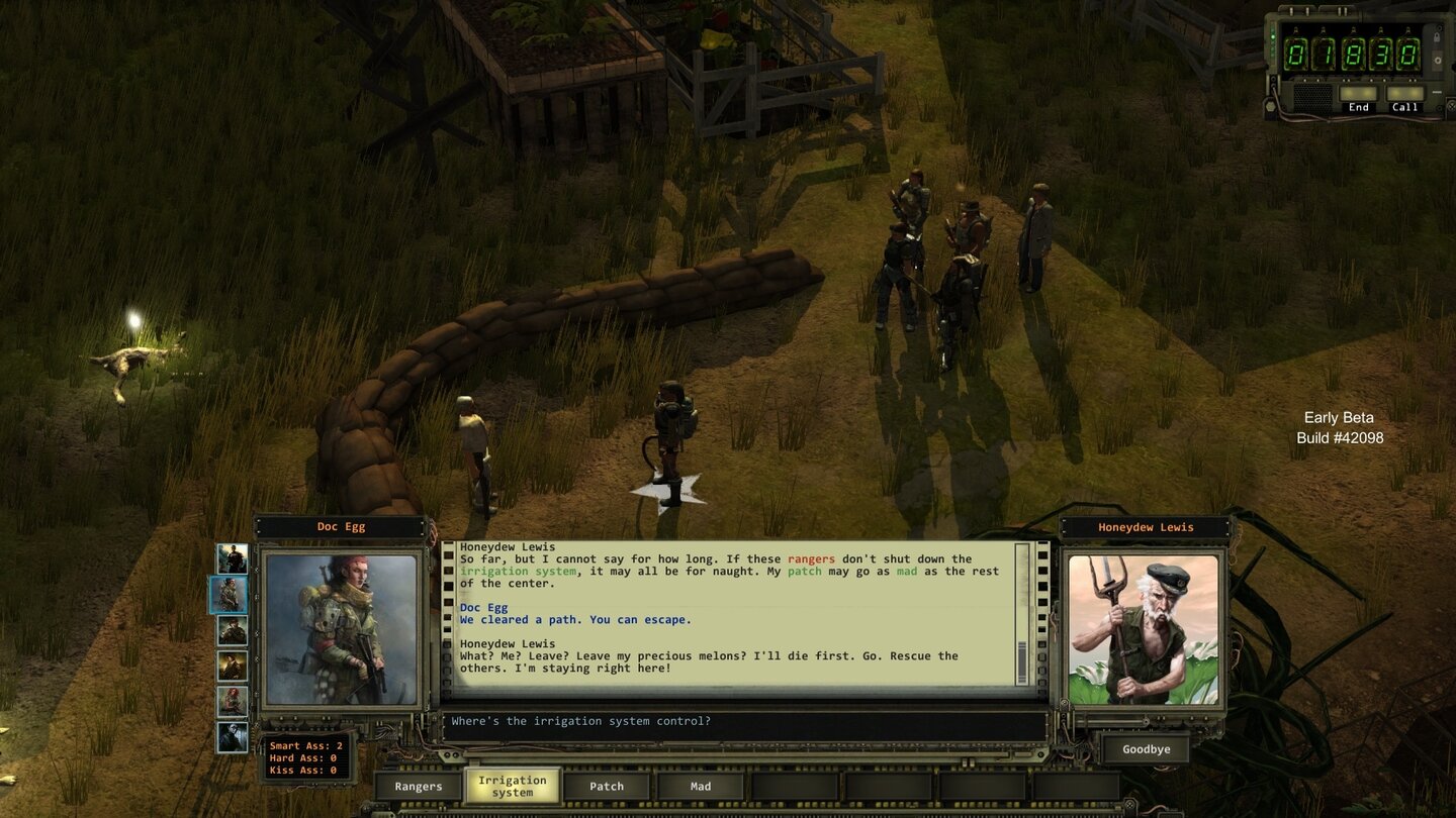 Wasteland 2 - Beta-ScreenshotsDie Dialoge sind für unseren Geschmack allzu lang geraten und verlieren sich in Nichtigkeiten. Dadurch übersehen wir mitunter wirklich wichtige Infos.