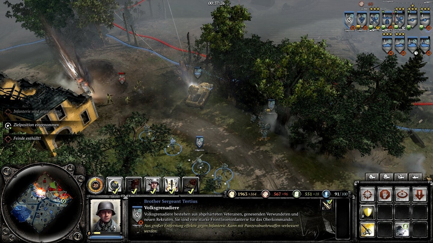 Company of Heroes 2: The Western Front ArmiesMit dem Infrarotscheinwerfer deckt das OKW im Kriegsnebel verborgene Feinde auf und vermeidet oder legt so Hinterhalte.