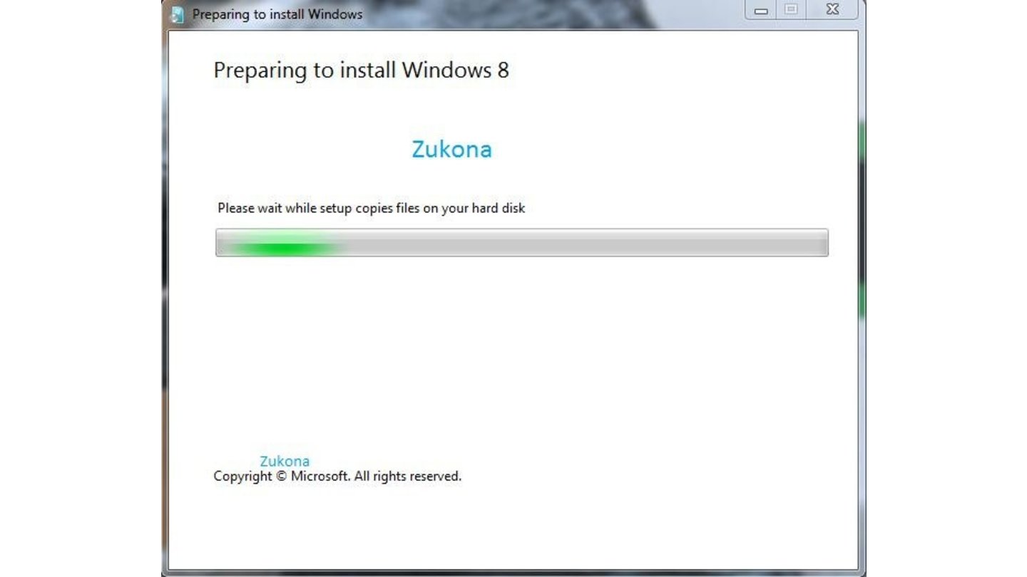 Windows 8 Installation Screenshots