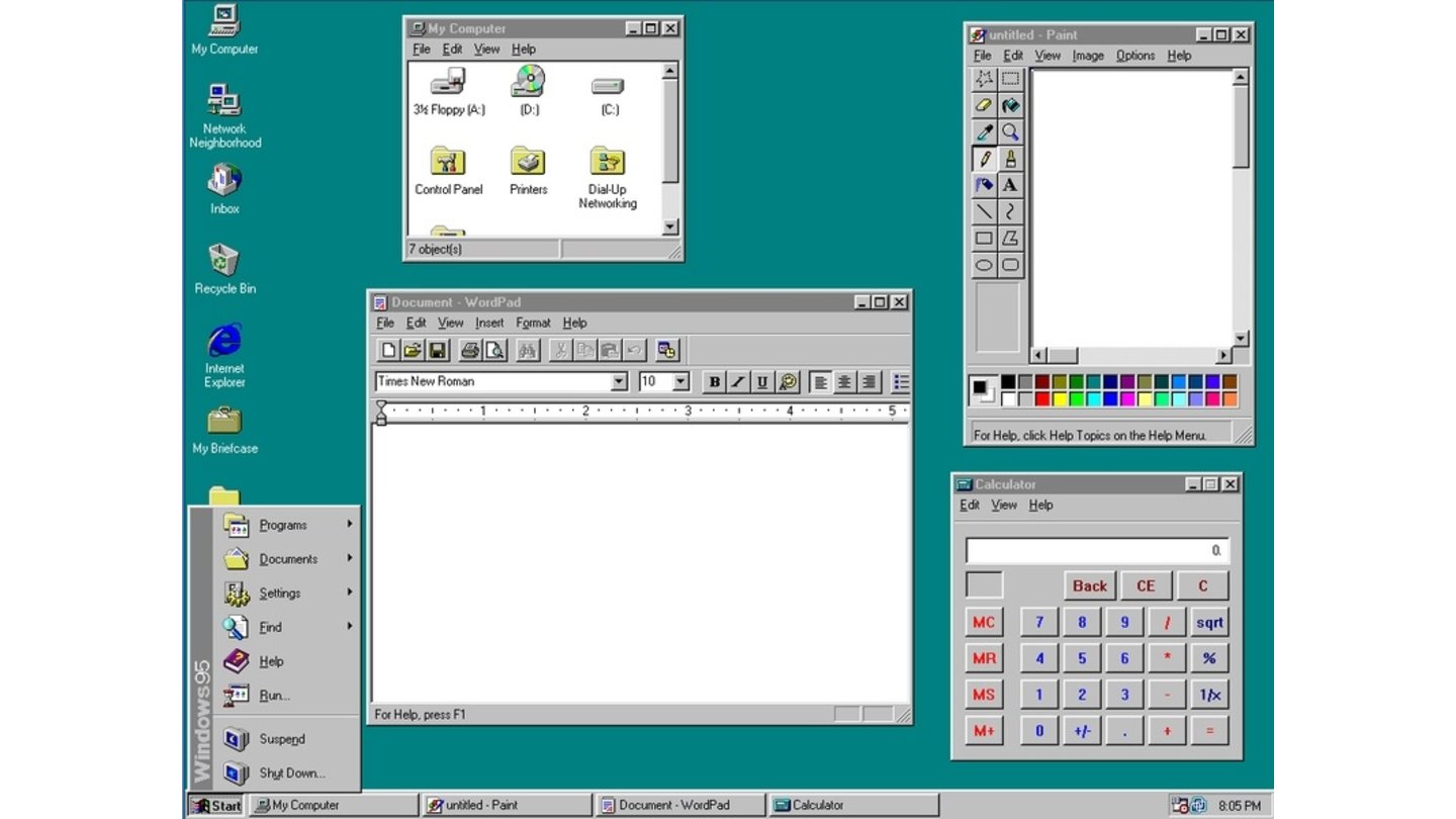 Windows 95 beherrschte als erstes Windows echtes Multitaskting. Zumindest ein wenig.