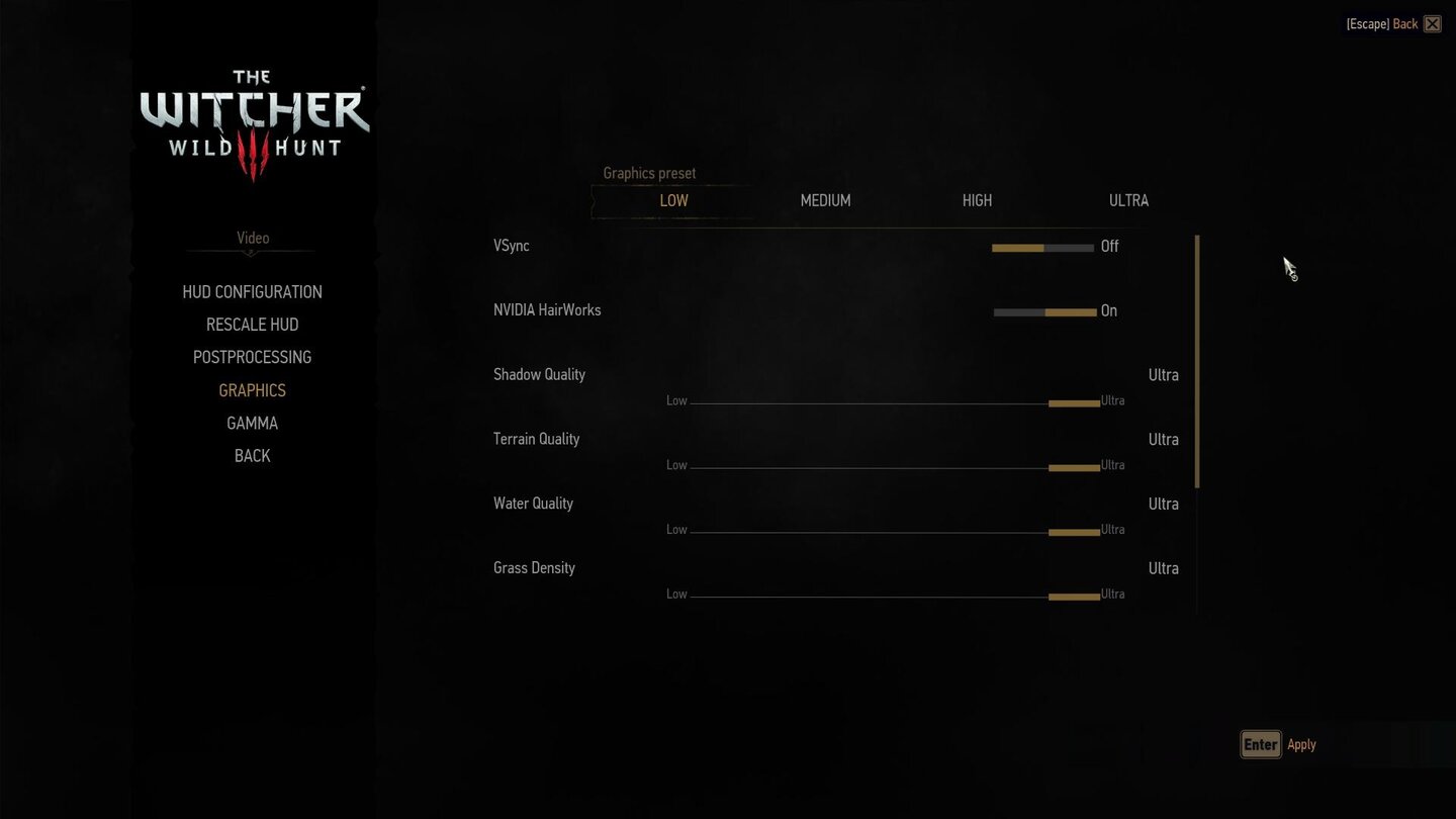 Witcher 3 - Technik -Menu 3