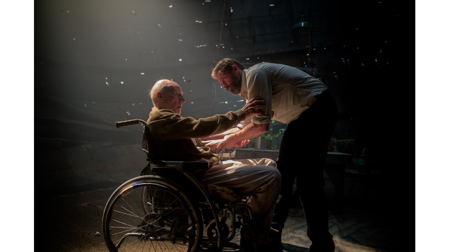 Wolverine 3: Patrick Stewart als Professor X und Hugh Jackman als Logan.