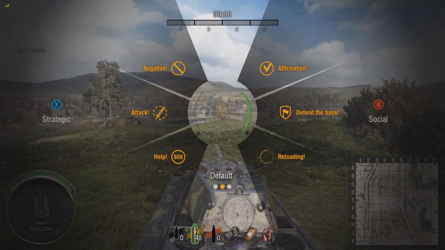 World of Tanks: Xbox One EditionPraktisch: Auf Knopfdruck geben wir Befehle oder fordern Hilfe an.