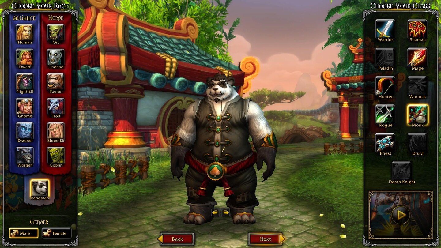 WoW: Mists of Pandaria - Screenshots aus dem Charakter-Editor (Beta)