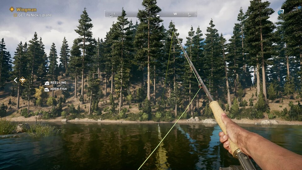 Zur Erholung können wir in Far Cry 5 auch die Angelrute auswerfen und ein paar Fische fangen.