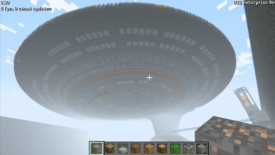 Das Raumschiff Enterprise im Maßstab 1:1 - nachgebaut in Minecraft.