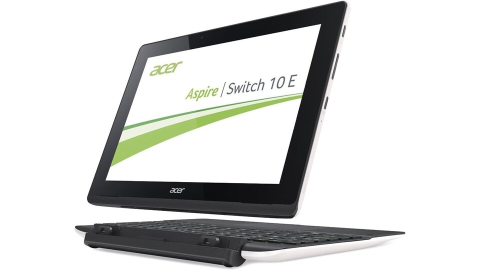 Das Acer Aspire Switch 10 E besteht aus einem Windows-Tablet mit 10,1 Zoll Diagonale sowie einer Ansteck-Tastatur.