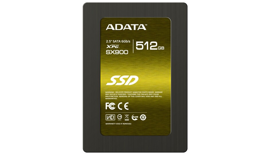 Optisch kommt die Sandforce-SSD von Adata in dunklem Kunststoff daher.