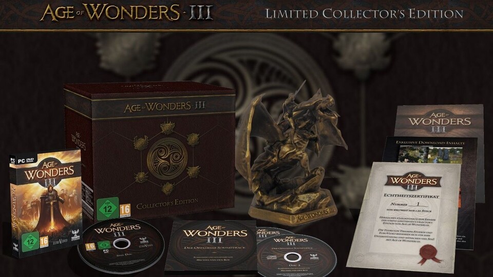 Die Age of Wonders 3 Collector's Edition ist laut offiziellen Angaben auf 1.111 Stück weltweit limitiert.