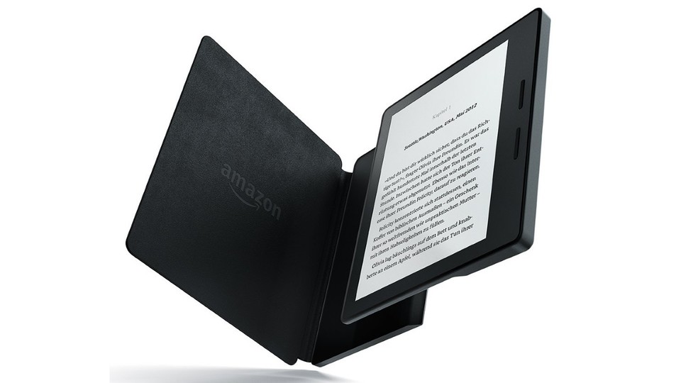 Der Amazon Kindle Oasis ist sehr leicht, recht teuer und ungewöhnlich geformt.(Bildquelle: Amazon)